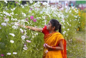 A young Girl in Pahela Falgun