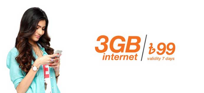 Banglalink 3 GB at 99 BDT Internet offer