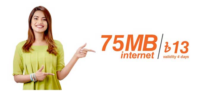 Banglalink 75 MB at 13 BDT Internet offer