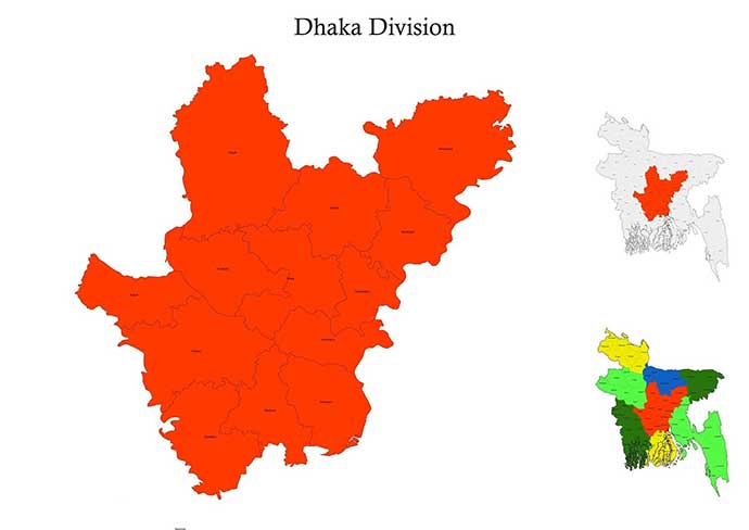 Dhaka Division with Districts