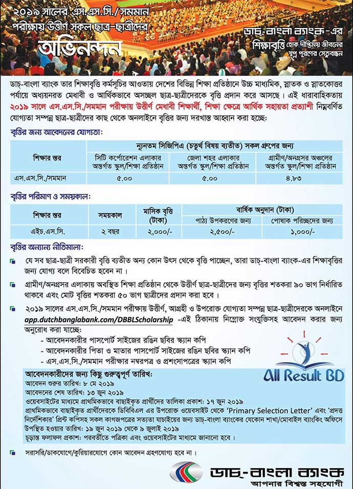 DBBL SSC Scholarship Circular