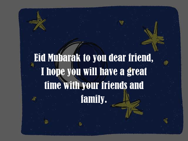 Eid Mubarak to Friends HD Quote Pic