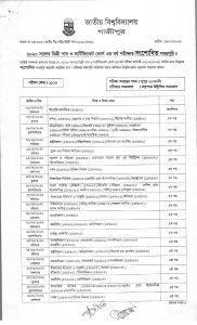National University NU Degree 3rd Year Corrected Exam Routine Page 1