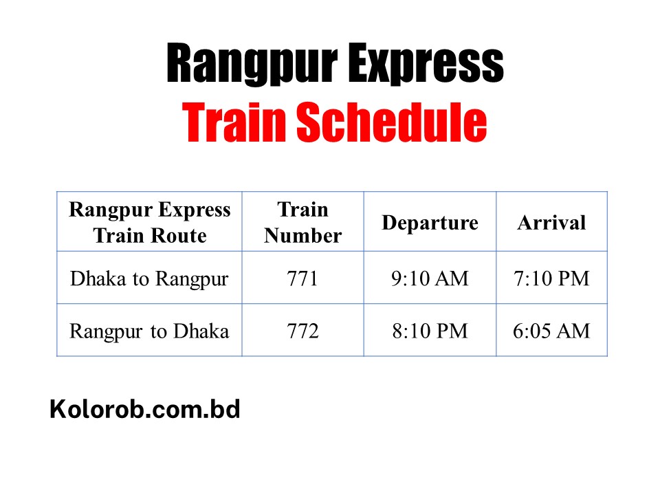 rangpur express train schedule